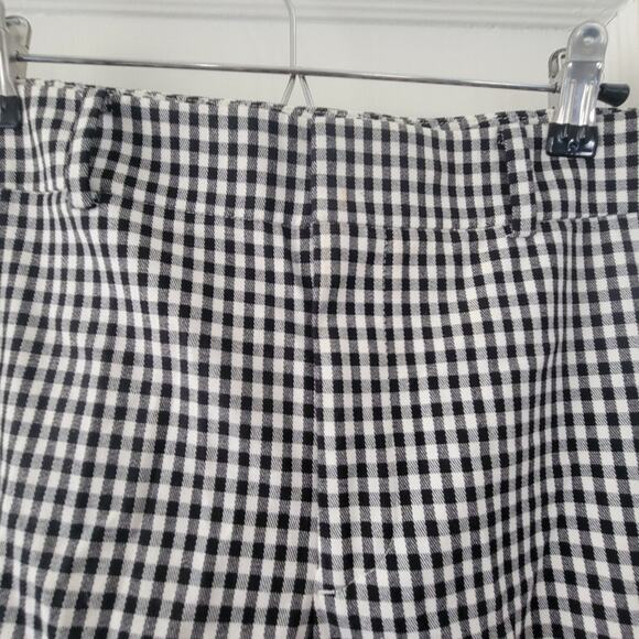 Club Monaco checker plaid pants, cropped ankle, black & white, size 6 - Picture 4 of 6